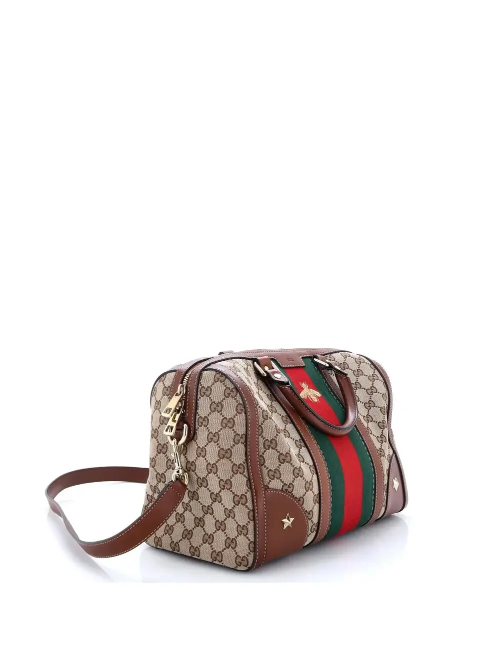 Gucci Vintage Bee Web Boston Bag Gg #294739G17B